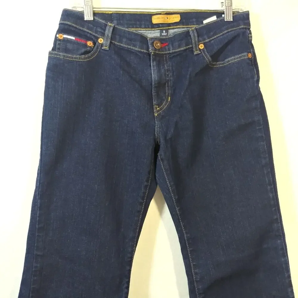 Tommy Jeans Dark Blue Flare Leg Y2K Low Rise Size 9